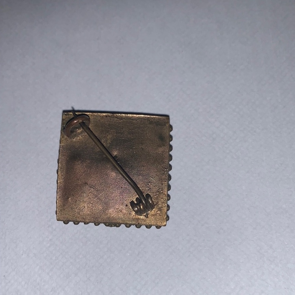 Vintage micro mosaic Enamel Brooch - Picture 2 of 2